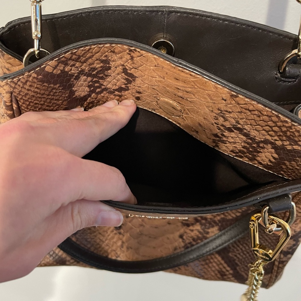 Coach Minetta Python Embossed Leather Satchel / C… - image 4